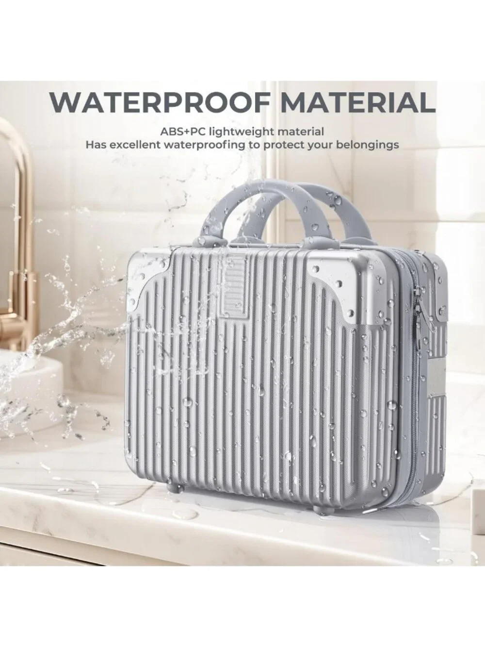 14-Inch Hard Shell Makeup Case - Mini Cosmetic Suitcase for Travel & Storage
